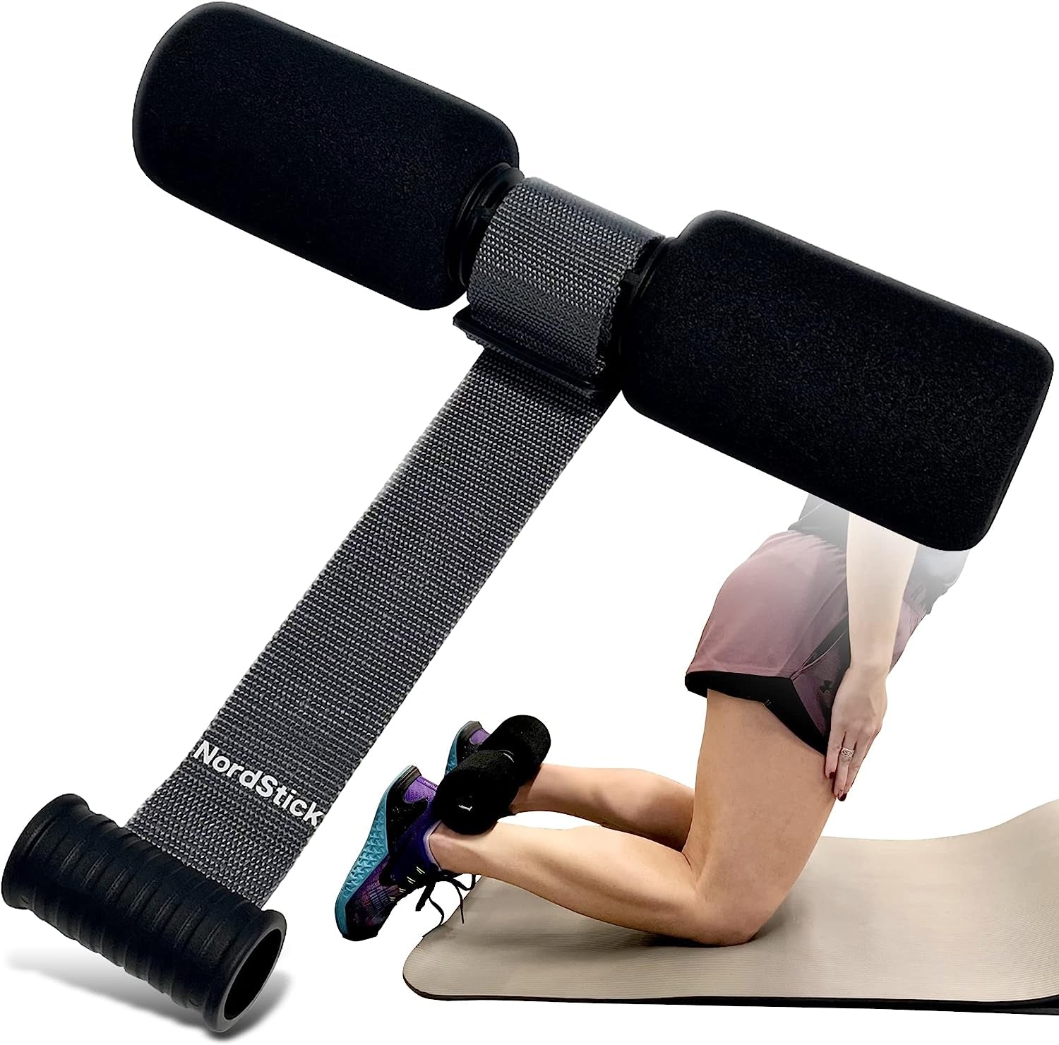 Nordic Hamstring Curl Strap - Original Nord Stick Exercise Set for Home and Travel - 5 Second Set Up